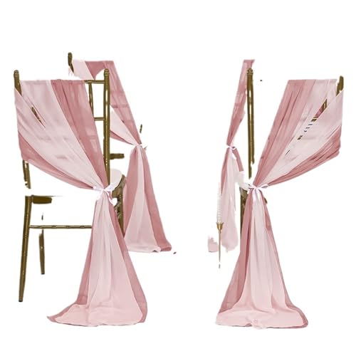 YXADGML Tuhlschleife Hochzeit 24 Stück Stuhlschärpen, Hochzeitsstuhl-Rückseitendekorationen, Stoff, transparenter Kirchentüll, Stuhlvorhänge(Cameo Light pink) von YXADGML
