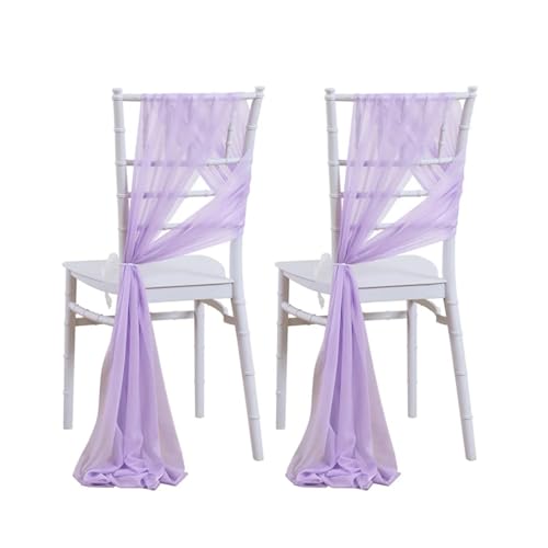 YXADGML Tuhlschleife Hochzeit 24 Stück Stuhlschärpen, Hochzeitsstuhl-Rückseitendekorationen, Stoff, transparenter Kirchentüll, Stuhlvorhänge(Light Purple) von YXADGML