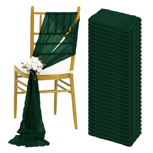 YXADGML Tuhlschleife Hochzeit 30PCS 30x275cm Wedding Chair Sashes Decoration Chair Bow Chair Cover for Reception Party(30PCS Dark Green) von YXADGML