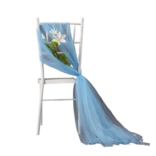 YXADGML Tuhlschleife Hochzeit Stuhlschärpen for Hochzeit, Hotel-Party-Stuhl-Streamer, Hochzeitsbogen-Drapierungsstoff, Stuhl-Dekor-Schärpen, 10 Stück(Blue) von YXADGML