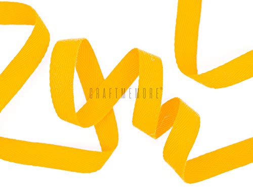 1,27 cm Köperband, Stoffbänder, Gurtband, Fischgrätenmuster, Köperband, Schrägband für Kleidung, Nähen, Spitze, 36 Meter (MP50, Gelb) von YXBZKGDCNG