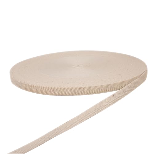 1 Rolle weißes Baumwollband mit Fischgrätenmuster, 1 cm x 50 m, Schrägband zum Nähen, Heimwerken 1 Rolle weißes Baumwollband mit Fischgrätenmuster, 1 cm x 50 m, Schrägband zum Nähen, Heimwerken von YXBZKGDCNG