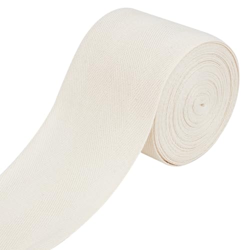 10 m Fischgräten-Baumwoll-Twill-Band, Antikweiß, 79 mm breit, Schrägband für Heimwerker, Basteln, Nähen, Teppicheinfassungen 10 m Fischgräten-Baumwoll-Twill-Band, Antikweiß, 79 mm breit, Schrägband für Heimwerker, Basteln, Nähen, Teppicheinfassungen von YXBZKGDCNG