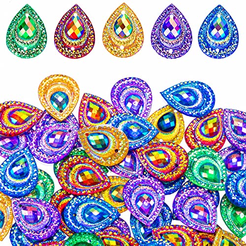 125 Stück 13 x 18 mm AB-Farbe, Wassertropfen-Strass-Knöpfe für Kostüm, Kunstharz, gemischte Farben, Glitzer-Dekor, flache Rückseite, Strass-Knöpfe für Bastelarbeiten, Hochzeitskleid-Dekorationen 125 Stück 13 x 18 mm AB-Farbe, Wassertropfen-Strass-Knöpfe für Kostüm, Kunstharz, gemischte Farben, Glitzer-Dekor, flache Rückseite, Strass-Knöpfe für Bastelarbeiten, Hochzeitskleid-Dekorationen von YXBZKGDCNG