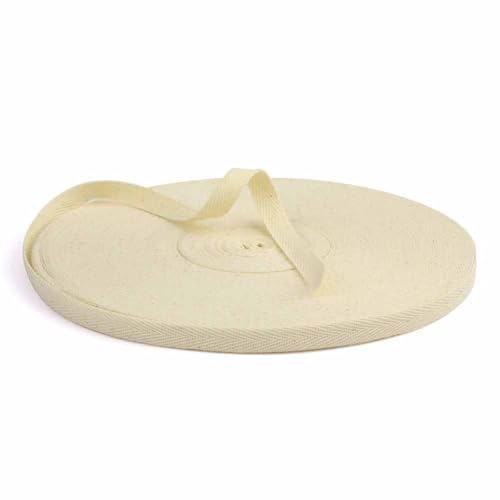 45,7 m/Rolle Baumwoll-Twillband, Fischgrätenband, natürliches Gurtband, Nahtband zum Nähen, Baumwoll-Twillband, Schrägband für DIY Nähen, Basteln, Stricken, Geschenkverpackung, Khaki von YXBZKGDCNG