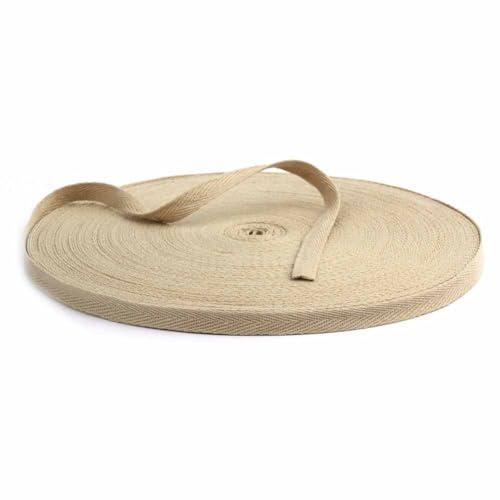 45,7 m/Rolle Baumwoll-Twillband, Fischgrätenband, natürliches Gurtband, Nahtband zum Nähen, Baumwoll-Twillband, Schrägband für DIY Nähen, Basteln, Stricken, Geschenkverpackung, Khaki von YXBZKGDCNG
