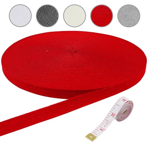 50 m Baumwoll-Twillband, Schrägband, Wimpelkette, Köperband, Fischgrätenband, Rolle für Schürzen, Nähen, Schneidern von YXBZKGDCNG