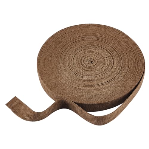 Baumwoll-Gurtband, 2,5 cm Näh-Twill-Gurtband, Polycotton, Fischgrätenmuster, Schrägband für Bastelarbeiten, Nähen, Binden, Geschenkverpackungen, Tragetaschen, Kamel von YXBZKGDCNG