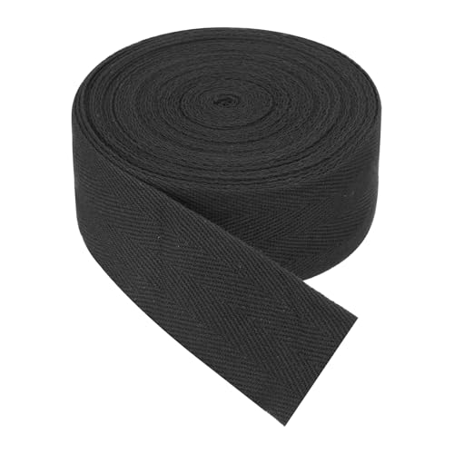Baumwoll-Twill-Klebeband, 2,5 cm, 9,1 m, Baumwollband, Schrägband, Fischgrätenmuster, Gurtband zum Nähen, Geschenkverpacken, DIY, Marineblau von YXBZKGDCNG