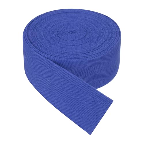 Baumwoll-Twill-Klebeband, 3 cm, 9,1 m, Baumwollband, Schrägband, Fischgrätenmuster, Gurtband zum Nähen, Geschenkverpacken, DIY, Marineblau von YXBZKGDCNG
