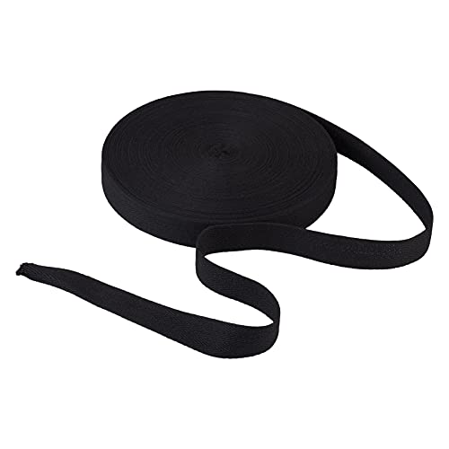 Baumwoll-Twill-Klebeband, weiches Schrägband, 0,9 cm, Fischgrätenmuster, Wimpelkette für Heimwerker, Schwarz, 45,7 m von YXBZKGDCNG