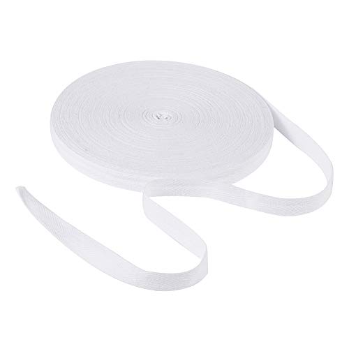 Baumwoll-Twill-Klebeband, weiches Schrägband, 0,9 cm, Fischgrätenmuster, Wimpelkette für Heimwerker, Schwarz, 45,7 m von YXBZKGDCNG