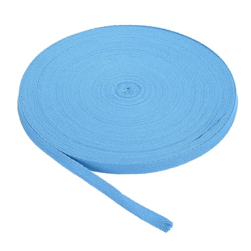 Baumwoll-Twillband, 10 mm, 9 m, Baumwollband, Schrägband, Fischgrätenmuster, Gurtband, zum Nähen, Geschenkverpacken, DIY, Hellgrau, 9 m von YXBZKGDCNG
