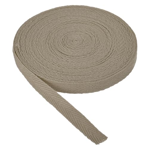 Baumwoll-Twillband, 10 mm, 9 m, Baumwollband, Schrägband, Fischgrätenmuster, Gurtband, zum Nähen, Geschenkverpacken, DIY, Hellgrau, 9 m von YXBZKGDCNG