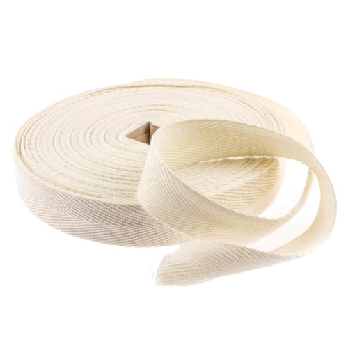 Baumwoll-Twillband, 20 mm, 50 m, Schrägband, Wimpelkette zum Nähen, Fischgrätenmuster, Baumwoll-Gurtband, Band zum Nähen, Beige Baumwoll-Twillband, 20 mm, 50 m, Schrägband, Wimpelkette zum Nähen, Fischgrätenmuster, Baumwoll-Gurtband, Band zum Nähen, Beige von YXBZKGDCNG