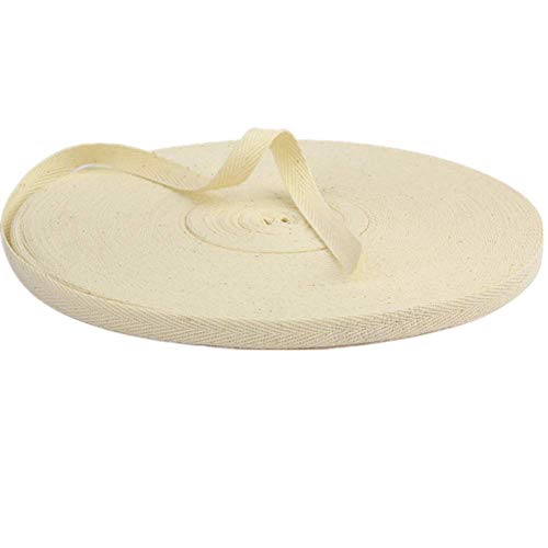Baumwollband mit Fischgrätenmuster, 50 m, Stoffband für Schrägband, Geschenkverpackung, Verzierung, Breite 10 mm (Gelb) von YXBZKGDCNG