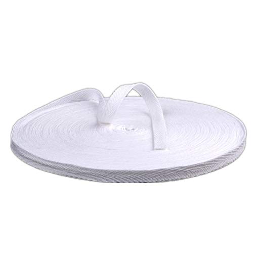 Baumwollband mit Fischgrätenmuster, 50 m, Stoffband für Schrägband, Geschenkverpackung, Verzierung, Breite 10 mm (Gelb) von YXBZKGDCNG