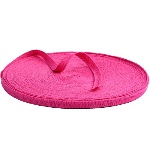 Baumwollband mit Fischgrätenmuster, 50 m, Stoffband für Schrägband, Geschenkverpackung, Verzierung, Breite 10 mm (Gelb) von YXBZKGDCNG