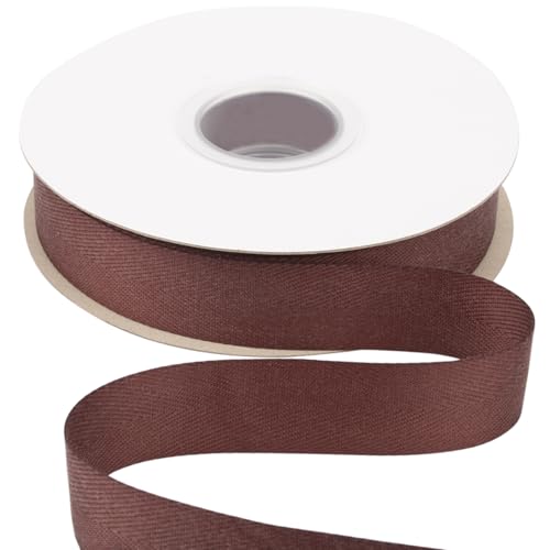Köperband, 16 mm x 22,5 m, weiches schwarzes Fischgräten-Schrägband für Heimwerker, Nähen, Geschenkverpackungen und Heimdekoration von YXBZKGDCNG