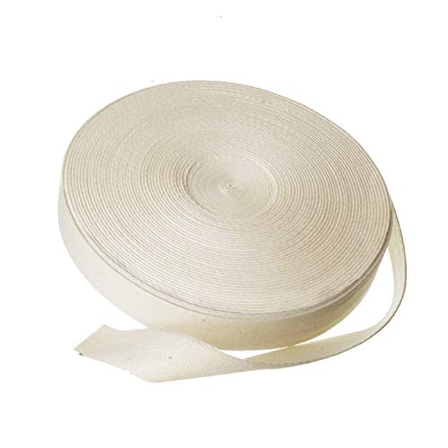 Köperband, 50 m, Beige Baumwolle, Wimpelkette, Schrägband, 25 mm, Fischgrätenmuster, Rolle für Schürzen, Nähen, Schneidern (2,5 cm) von YXBZKGDCNG