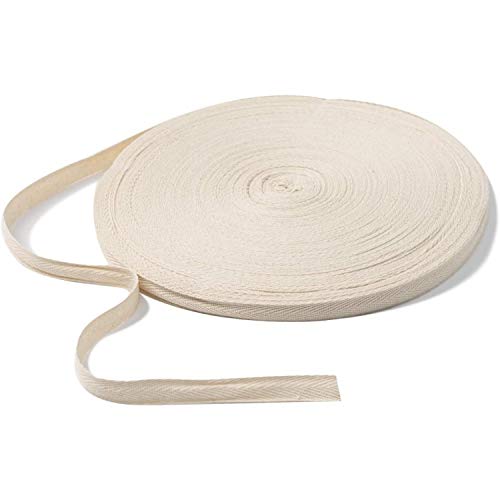 Köperband, 50 m, Beige Baumwolle, Wimpelkette, Schrägband, 25 mm, Fischgrätenmuster, Rolle für Schürzen, Nähen, Schneidern (2,5 cm) von YXBZKGDCNG