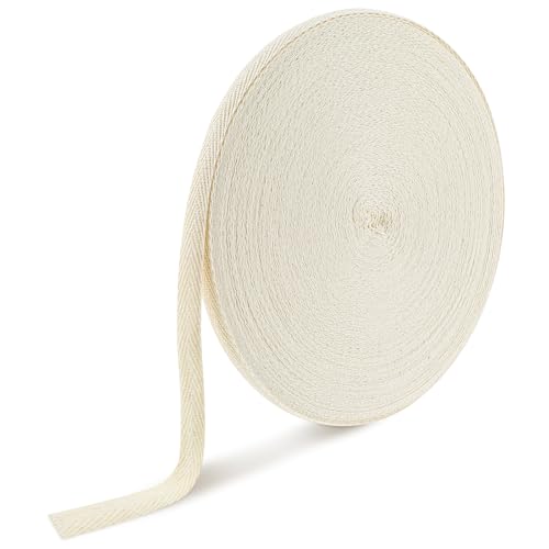 Schrägband aus Baumwolle, 50 m, Nahtband, Baumwollband, gefaltetes Gurtband mit Fischgrätenstich, gewebtes Band zum Nähen, Basteln, Breite 10 mm von YXBZKGDCNG