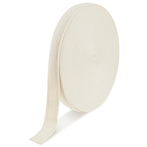 Schrägband aus Baumwolle, 50 m, Nahtband, Baumwollband, gefaltetes Gurtband mit Fischgrätenstich, gewebtes Band zum Nähen, Basteln, Breite 10 mm von YXBZKGDCNG