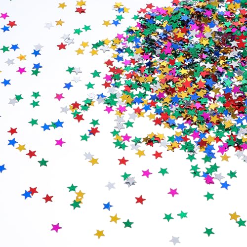 Stern-Konfetti, 30 g, 6 mm, Weihnachts-Konfetti, Glitzerstern-Tischkonfetti, Metallfolie, Glitzerstern-Pailletten für Geburtstag, Hochzeit, Party, Halloween, Weihnachten, DIY-Dekoration, 28 g Stern-Konfetti, 30 g, 6 mm, Weihnachts-Konfetti, Glitzerstern-Tischkonfetti, Metallfolie, Glitzerstern-Pailletten für Geburtstag, Hochzeit, Party, Halloween, Weihnachten, DIY-Dekoration, 28 g von YXBZKGDCNG