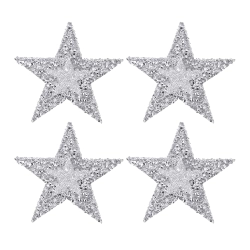 Stern-Strass-Aufnäher, 4 Stück, Sternform, zum Aufnähen/Aufbügeln, Strass-Applikation, Glitzer-Flicken für Schuhe, Kleidung, Hosen, Taschen, Hüte, Hemden, Basteln, AB-Farbe Stern-Strass-Aufnäher, 4 Stück, Sternform, zum Aufnähen/Aufbügeln, Strass-Applikation, Glitzer-Flicken für Schuhe, Kleidung, Hosen, Taschen, Hüte, Hemden, Basteln, AB-Farbe von YXBZKGDCNG