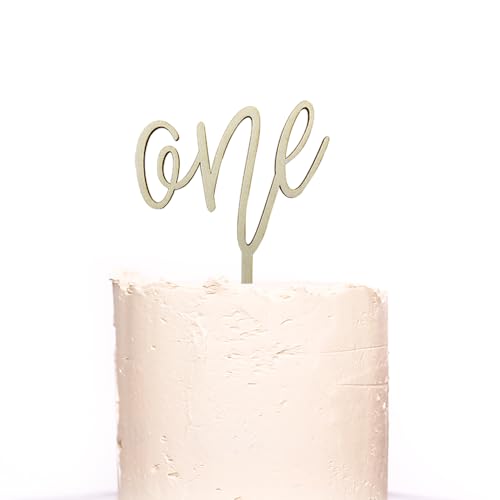 YXCute Tortenaufsatz aus Holz, 1. Geburtstag, Kuchendekoration für Babyparty, Jahrestag, 1. Geburtstag, Partyzubehör von YXCute