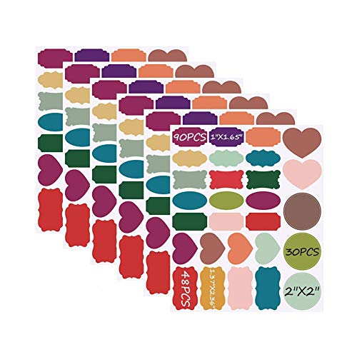 Tafeletikett Aufkleber, selbstklebende 168 farbige Tafelaufkleber Wasserdichtes wiederverwendbares kleines Tafelaufkleber-Etikett für Heim- und Büroorganisatoren Tafeletikett von YXHZVON