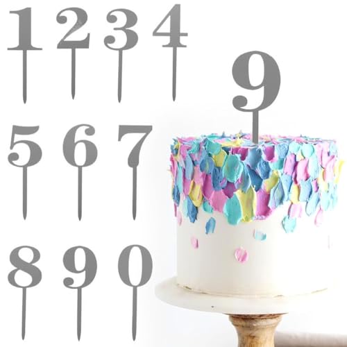 YXHZVON 10 Stück Nummer Silber Happy Birthday Tortendeko Set,Tortendeko Zahlen 0-9, Wiederverwendbar Acryl Silber Zahlen Cake Topper für Geburtstagsfeiern,Hochzeitsparty YXHZVON 10 Stück Nummer Silber Happy Birthday Tortendeko Set,Tortendeko Zahlen 0-9, Wiederverwendbar Acryl Silber Zahlen Cake Topper für Geburtstagsfeiern,Hochzeitsparty von YXHZVON
