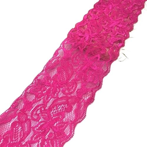 Spitzenband Vintage 1~10 Yard Breite 8cm elastische Spitze Nähband Stretch-Spitzenbesatz Stoff Strickmaterial DIY Bekleidungszubehör(Color16,Elastic Lace 10yard) von YXINAER