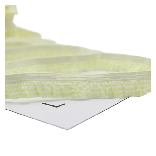 Spitzenband Vintage 10 Yard elastische Farbe karierte Spitze DIY Kopfbedeckung Hut Box Schleife gewebt Kleidung Unterwäsche BH Badeanzug Gurt Band Dekoration(Yellow) von YXINAER