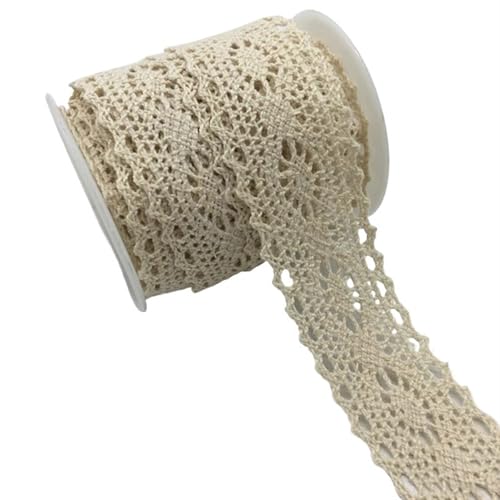 Spitzenband Vintage 10 Yards Bekleidung Nähen Stoff Elfenbein Creme Schwarz Trim Baumwolle gehäkelte Spitze Band handgemachte Accessoires(Style 06) von YXINAER