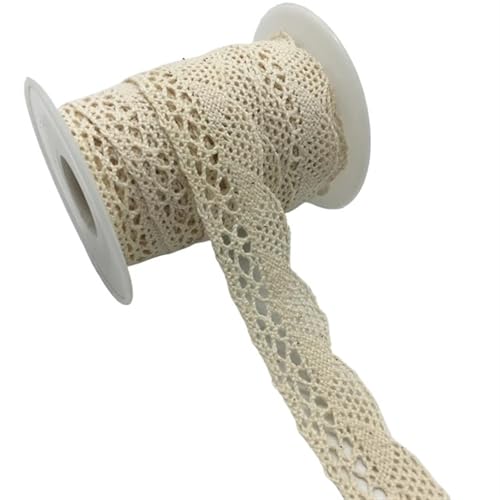 Spitzenband Vintage 10 Yards Bekleidung Nähen Stoff Elfenbein Creme Schwarz Trim Baumwolle gehäkelte Spitze Band handgemachte Accessoires(Style 13) von YXINAER