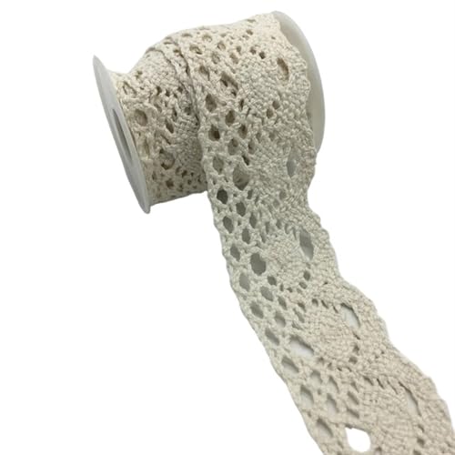 Spitzenband Vintage 10 Yards Bekleidung Nähen Stoff Elfenbein Creme Schwarz Trim Baumwolle gehäkelte Spitze Band handgemachte Accessoires(Style 20) von YXINAER