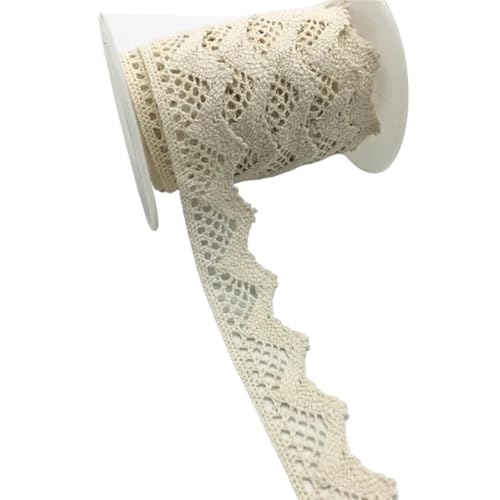 Spitzenband Vintage 10 Yards Bekleidung Nähen Stoff Elfenbein Creme Schwarz Trim Baumwolle gehäkelte Spitze Stoff Band handgemachte Accessoires(Style 21) von YXINAER