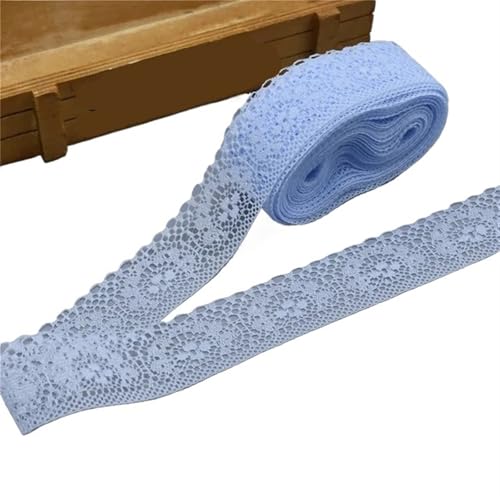 Spitzenband Vintage 10 Yards schöne Spitze for DIY Band 40MM Trim bestickt Nähen Dekoration(Light Blue) von YXINAER