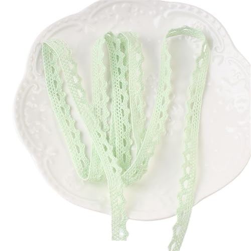 Spitzenband Vintage 10M Multi Farbige Baumwolle Spitze Trimmt Band DIY Kleidung Hometextile Rand Verschönerung Handgemachte Stoff Material(Green1) von YXINAER