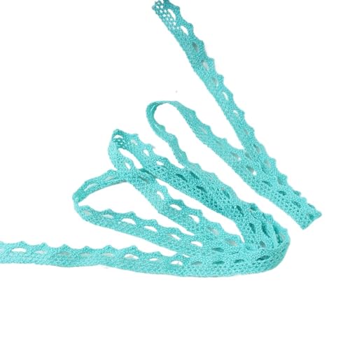 Spitzenband Vintage 10M Multi Farbige Baumwolle Spitze Trimmt Band DIY Kleidung Hometextile Rand Verschönerung Handgemachte Stoff Material(Lake Blue) von YXINAER