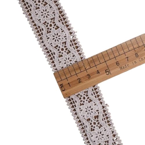 Spitzenband Vintage 15 Yards weiße Spitzenbesatz Stickerei Baumwollfaden Blumen Double Lock Spitze for Handwerk Nähzubehör Band(14) von YXINAER