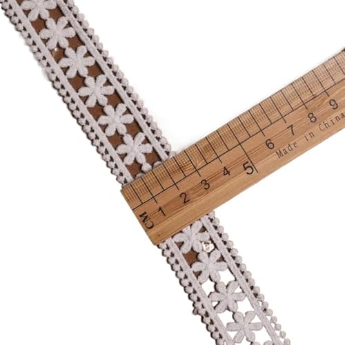 Spitzenband Vintage 15 Yards weiße Spitzenbesatz Stickerei Baumwollfaden Blumen Double Lock Spitze for Handwerk Nähzubehör Band(3) von YXINAER