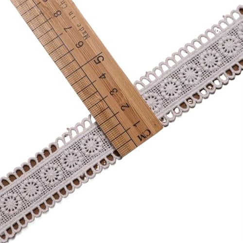 Spitzenband Vintage 15 Yards weiße Spitzenbesatz Stickerei Baumwollfaden Blumen Double Lock Spitze for Handwerk Nähzubehör Band(9) von YXINAER