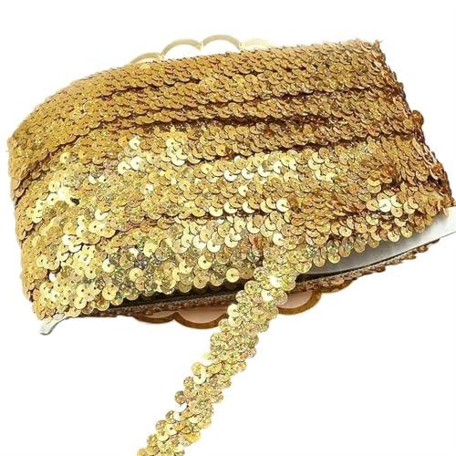 Spitzenband Vintage 2/5/10 meter Pailletten Spitze Ribbon Trim Strech Elastische Band Hochzeit Kleid Bekleidungs ​​Dekoration DIY Nähzubehör(Color13,2cm-2Meters) von YXINAER