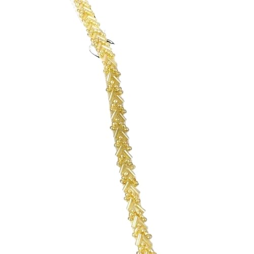Spitzenband Vintage 2/5 Yards Perlen Spitze Stoff Trim Band Kleidung Dekoration Trimmen Fransen Hochzeit Kleid DIY Nähzubehör(6,7mm-5Yards) von YXINAER