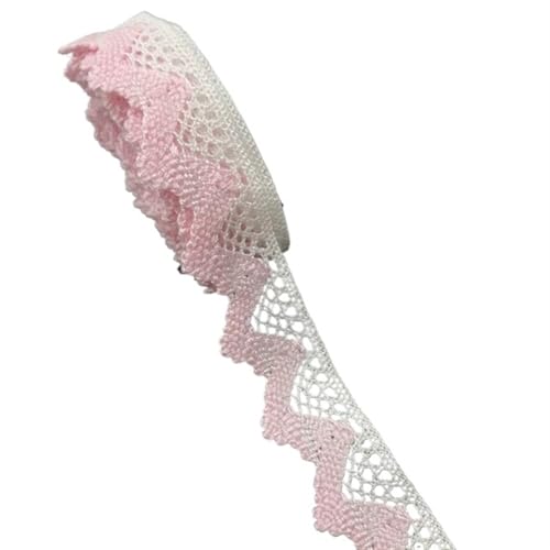 Spitzenband Vintage 30 Yard Baumwollband Bekleidung Nähen Stoffbesatz Baumwolle gehäkelte Spitze Stoffband handgefertigte Accessoires(Pink) von YXINAER