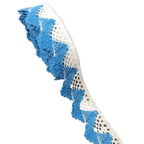 Spitzenband Vintage 30 Yard Baumwollband Bekleidung Nähen Stoffbesatz Baumwolle gehäkelte Spitze Stoffband handgefertigte Accessoires(Sky Blue) von YXINAER