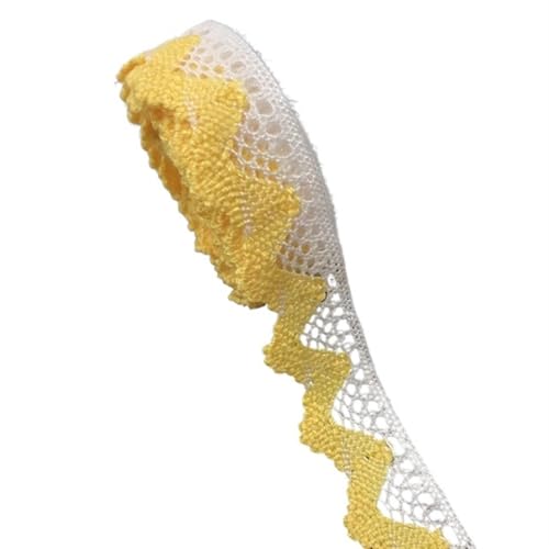 Spitzenband Vintage 30 Yard Baumwollband Bekleidung Nähen Stoffbesatz Baumwolle gehäkelte Spitze Stoffband handgefertigte Accessoires(Yellow) von YXINAER