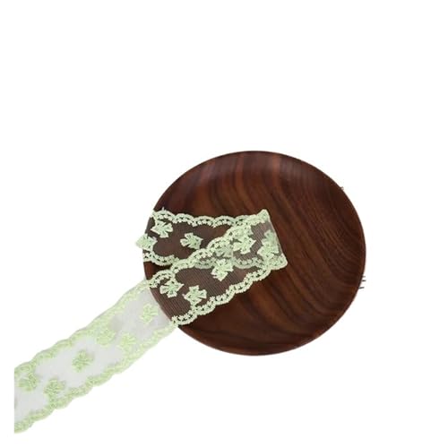 Spitzenband Vintage 30 Yards/Lot 38mm Spitzenband Wunderschöne bestickte Organza-Spitzendekoration Kleid Kragen Kopfbedeckung Nähen Besatz(Green) von YXINAER
